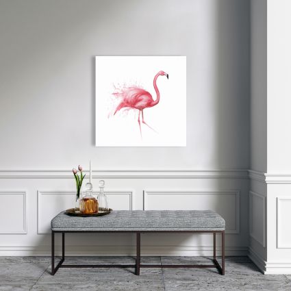 Pink flamingo watercolor