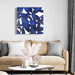 Canvas 24 x 24 - Abstract modern blue leaves