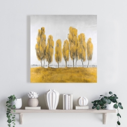 Canvas 24 x 24 - Seven abstract yellow trees