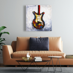 Canvas 24 x 24 - Colorful guitar