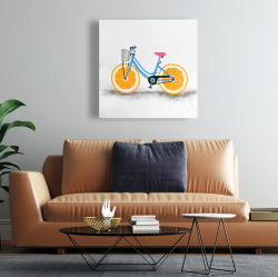 Canvas 24 x 24 - Orange wheel bike