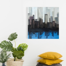 Canvas 24 x 24 - View of a blue city
