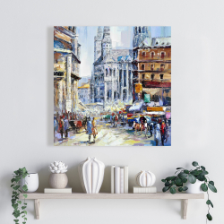 Canvas 24 x 24 - Busy street by a sunny day