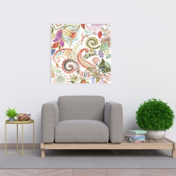 Canvas 24 x 24 - Watercolor paisley floral