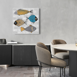 Canvas 24 x 24 - Fishes' illustration