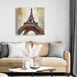 Toile 24 x 24 - Tour eiffel abstraite