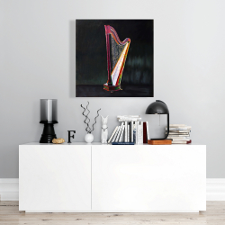 Canvas 24 x 24 - Colorful realistic harp