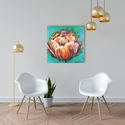 Canvas 24 x 24 - Abstract double tulips flower