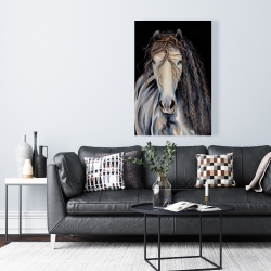 Canvas 24 x 36 - Abstract horse with curly mane