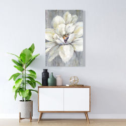 Canvas 24 x 36 - White flower on wood