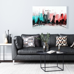 Canvas 24 x 36 - Cityscape with rose gold colors