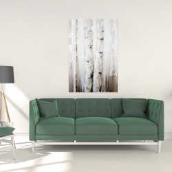 Canvas 24 x 36 - Abstract white birches