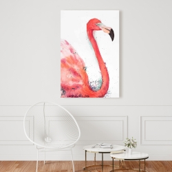 Canvas 24 x 36 - Splashing flamingo