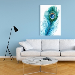Canvas 24 x 36 - Long peacock feather