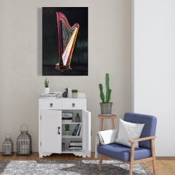 Canvas 24 x 36 - Colorful realistic harp