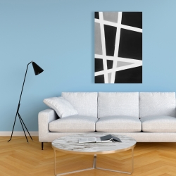 Canvas 24 x 36 - Black and white abstract lines