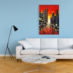 Canvas 24 x 36 - Abstract sunset on the city