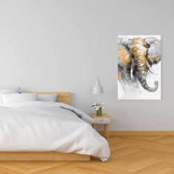 Canvas 24 x 36 - Beautiful golden elephant