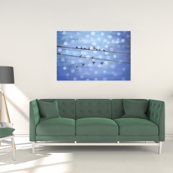 Canvas 24 x 36 - Birds on glittering blue sky