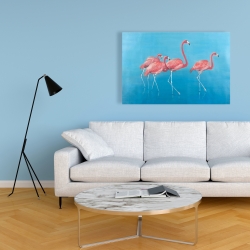 Canvas 24 x 36 - Four flamingos