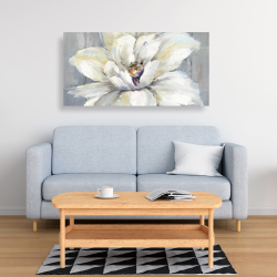 Canvas 24 x 48 - White flower on wood