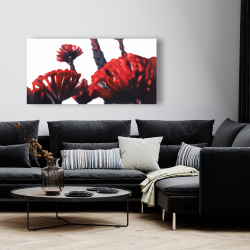 Canvas 24 x 48 - Red tropical flowers
