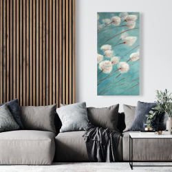 Canvas 24 x 48 - Cotton grass plants in the wind