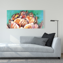 Canvas 24 x 48 - Abstract double tulips flower