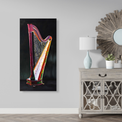 Canvas 24 x 48 - Colorful realistic harp