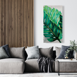 Canvas 24 x 48 - Three big exotic plant leaves