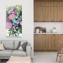 Canvas 24 x 48 - Melody of fuchsia flowers