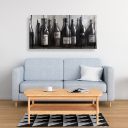 Canvas 24 x 48 - Bottles of wine on wood