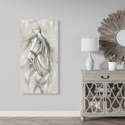 Canvas 24 x 48 - Worthy white horse