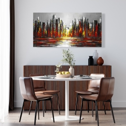 Canvas 24 x 48 - Abstract red skyline