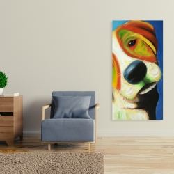 Toile 24 x 48 - Chien beagle coloré