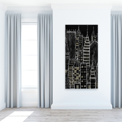 Toile 24 x 48 - Ville illustrative noir