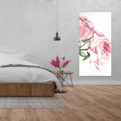 Canvas 24 x 48 - Watercolor pink roses