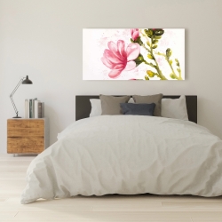 Canvas 24 x 48 - Watercolor magnolia flowers