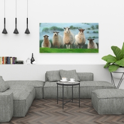 Toile 24 x 48 - Troupeau de moutons