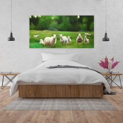 Toile 24 x 48 - Champ de moutons