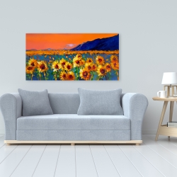 Canvas 24 x 48 - Field of sunflowers