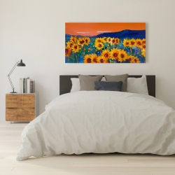 Canvas 24 x 48 - Sunflowers by dawn