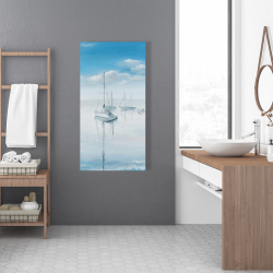 Canvas 24 x 48 - Sailboats on the quiet lake