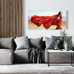 Canvas 24 x 48 - Red dress in the desert