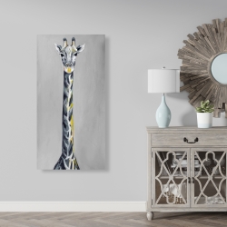 Canvas 24 x 48 - Steel blue giraffe