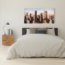 Canvas 24 x 48 - Striped abstract buildings