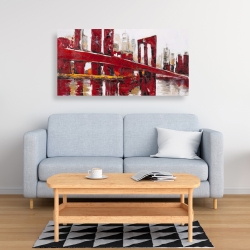 Canvas 24 x 48 - Abstract and industrial red bridge