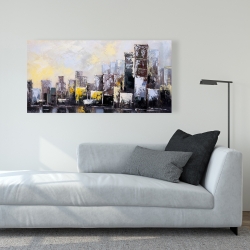 Toile 24 x 48 - Ville abstraite le matin