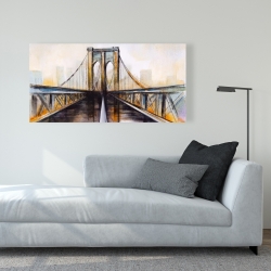 Canvas 24 x 48 - Colorful brooklyn bridge