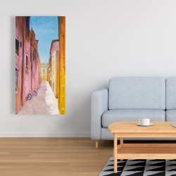 Canvas 24 x 48 - Colorful houses in the streets of collioure